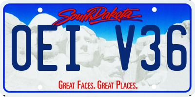 SD license plate 0EIV36