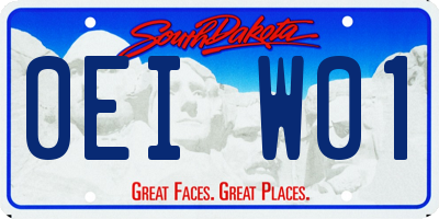 SD license plate 0EIW01