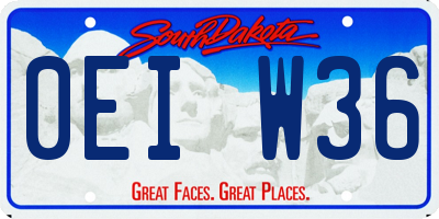 SD license plate 0EIW36