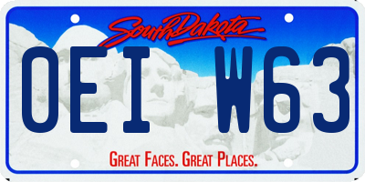 SD license plate 0EIW63