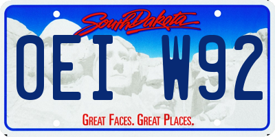 SD license plate 0EIW92