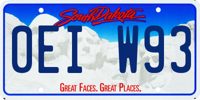 SD license plate 0EIW93