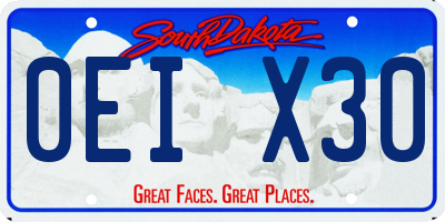 SD license plate 0EIX30