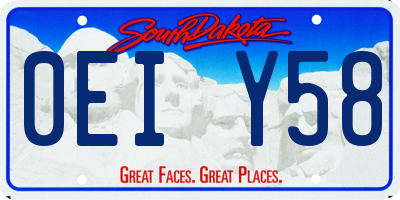SD license plate 0EIY58