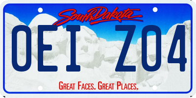 SD license plate 0EIZ04