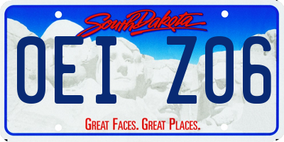 SD license plate 0EIZ06
