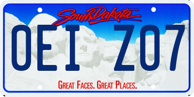 SD license plate 0EIZ07