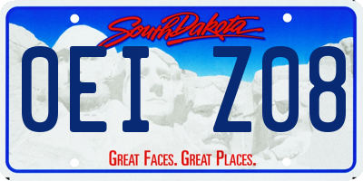 SD license plate 0EIZ08