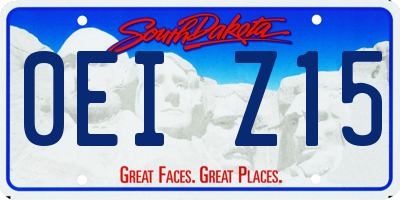SD license plate 0EIZ15