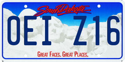SD license plate 0EIZ16