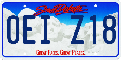 SD license plate 0EIZ18