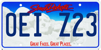 SD license plate 0EIZ23