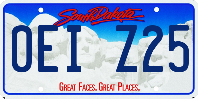 SD license plate 0EIZ25