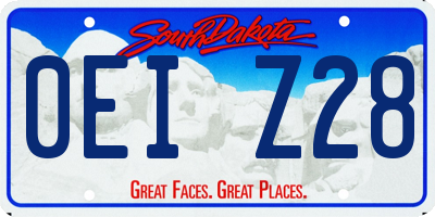 SD license plate 0EIZ28