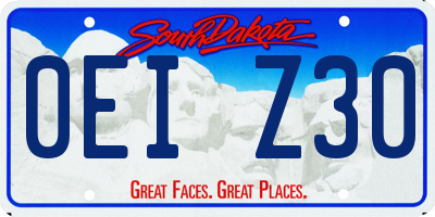 SD license plate 0EIZ30