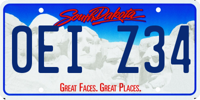 SD license plate 0EIZ34