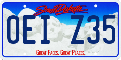 SD license plate 0EIZ35