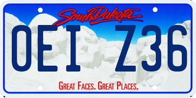 SD license plate 0EIZ36