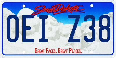 SD license plate 0EIZ38
