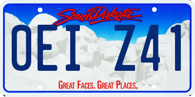 SD license plate 0EIZ41