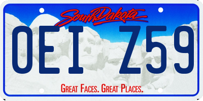 SD license plate 0EIZ59