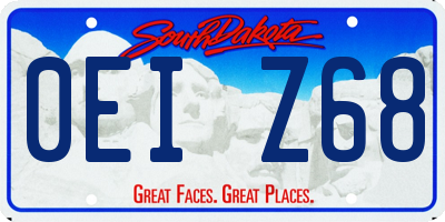 SD license plate 0EIZ68