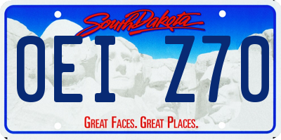 SD license plate 0EIZ70
