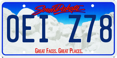 SD license plate 0EIZ78