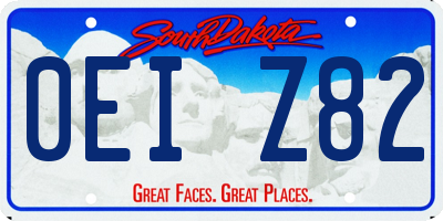 SD license plate 0EIZ82