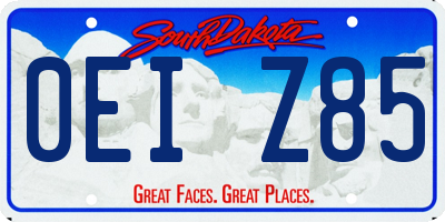 SD license plate 0EIZ85