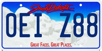 SD license plate 0EIZ88