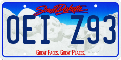 SD license plate 0EIZ93
