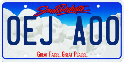 SD license plate 0EJA00