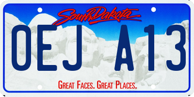 SD license plate 0EJA13
