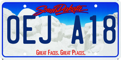 SD license plate 0EJA18