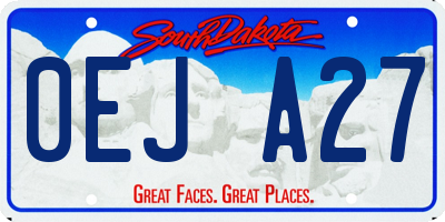 SD license plate 0EJA27