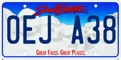 SD license plate 0EJA38