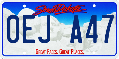 SD license plate 0EJA47