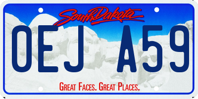 SD license plate 0EJA59