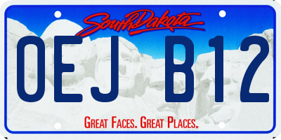 SD license plate 0EJB12