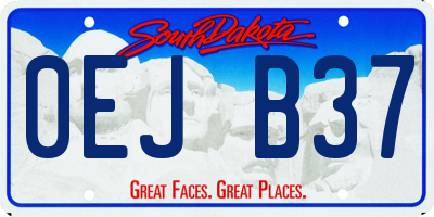 SD license plate 0EJB37