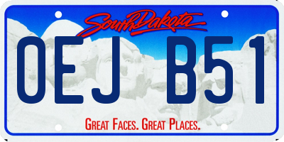 SD license plate 0EJB51