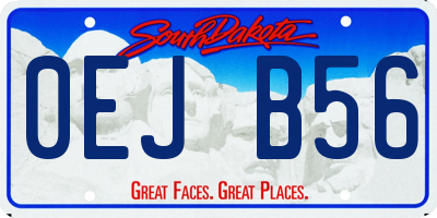 SD license plate 0EJB56