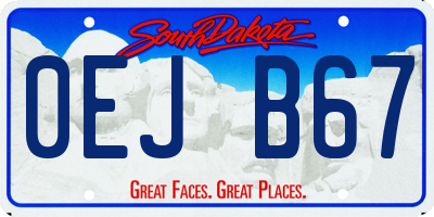 SD license plate 0EJB67