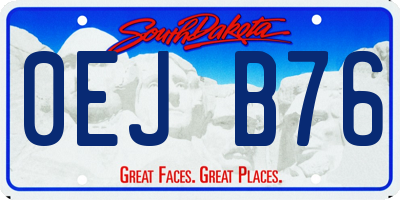 SD license plate 0EJB76