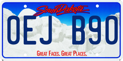SD license plate 0EJB90