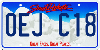 SD license plate 0EJC18