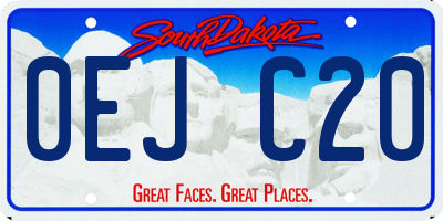 SD license plate 0EJC20