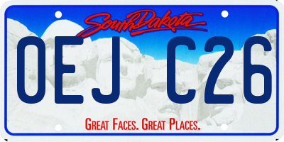 SD license plate 0EJC26