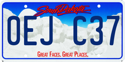 SD license plate 0EJC37
